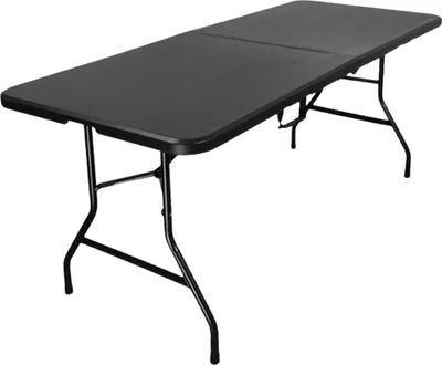 Produktbild von Buffettisch klappbar | HxBxT 74x180x75cm | mit Tragegriff | für 8 Personen | Kunststoff wetterfest | Schwarz | Klapptisch Tragbar Campingtisch für Garten Terrasse und Balkon Balkontisch Partytisch
