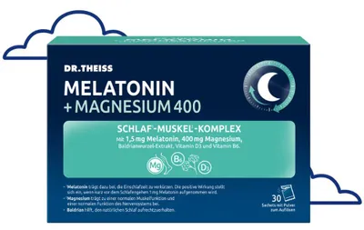 Produktbild von Dr. Theiss Melatonin + Magnesium Schlaf-Komplex Pulver, 30 St. Beutel