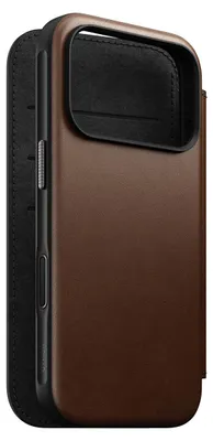 Image de Coque Nomad Flip Cover en Cuir iPhone 17 Pro Marron