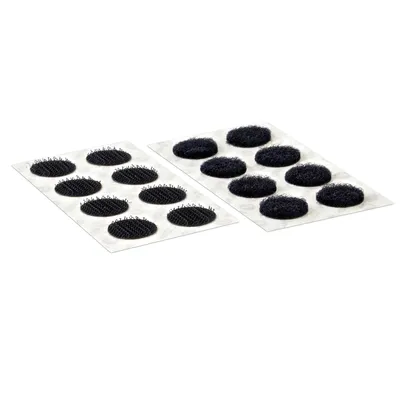 Image de VELCRO® Points Velcro Adhésifs, Crochets et Boucle 16mm x 16 sets Noir