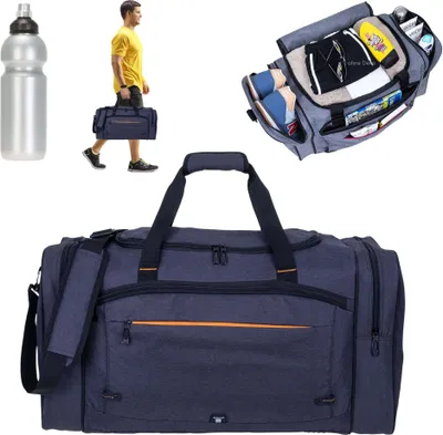 Produktbild von Sporttasche groß Elephant Large 40 Liter Reisetasche Saunatasche Fitnesstasche Freizeittasche Fußball Tasche Accent L 53 cm 1356 Anthrazit + Flasche