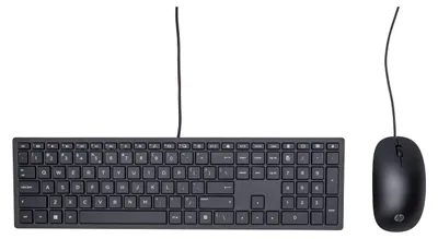 Image de HP Pavilion Pavillon Clavier et souris filaires 400, pleine taille (100%), filaire, USB, QWERTY, noir, souris incluse