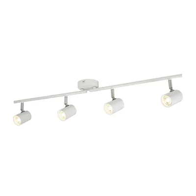 Immagine prodotto di Plafoniera Contemporanea Rollo Acciaio Bianco Vetro Cromo Led 16,1W 3000K