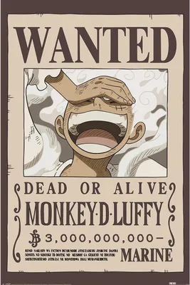 Image de One Piece - "Wanted" imprimé, Luffy PM12546 (91.5 cm x 61 cm) (Bunt)