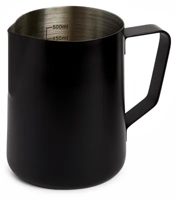 Produktbild von Wenco Milchkännchen 500 ml – Milchaufschäumkännchen mit Skala & V-Ausguss für Latte Art – Edelstahl 18/8 - Kaffeekännchen rostfrei – Barista Zubehör f