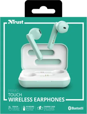 Produktbild von Trust Primo, True Wireless Stereo (TWS), Anrufe/Musik, 20 - 20000 Hz, 55 g, Kopfhörer, Mintfarbe