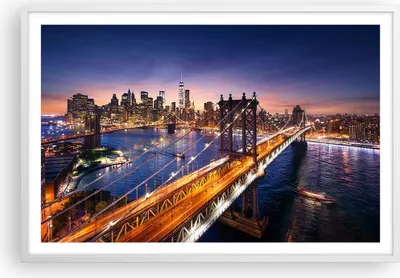 Produktbild von Gerahmtes Poster - Weißer Rahmen - Usa amerika new york manhattan - 91,5x61 cm - Wand Bild - Wanddeko - Wandbilder - Wandposter - Bilderrahmen - Bilder - Kunstdruck - Wandbild - P2WAA91x61-2820