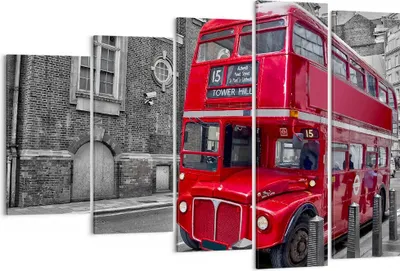 Produktbild von Bild auf Leinwand - Leinwandbild - Bus Denkmal London Geschichte - 150x100cm - Wand Bild - Wanddeko - Leinwanddruck - Bilder - Kunstdruck - Leinwand bilder - Wandkunst - EG150x100-2673