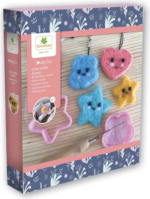 Zdjęcie produktu dla Zestaw Kreatywny Wełna Czesankowa Kawaii Sycomore, Filcowanie Wełny, Od 10 Lat, Z Akcesoriami