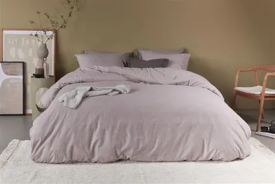 Produktbild von Beddinghouse Biber-Bettwäsche-Garnitur Frost Farbe Mauve Größe 155x220+80x80