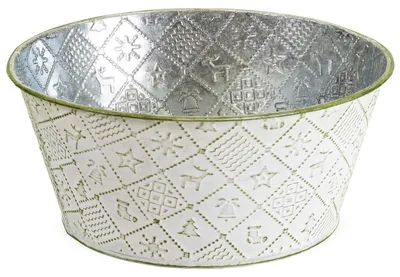 Image de Pot à fleurs rond, en vert Ø 20x9 cm, coupe à fleurs en métal