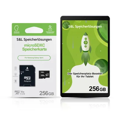 Produktbild von microSD Speicherkarte S&L für Samsung Galaxy Tab A - Speicherkapazität: 256 GB