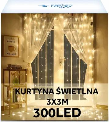 Produktbild von LED-Vorhang 300 LED 3X3m USB 2700K warmweiß, Fernbedienung bis 10M Steuerung