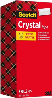 Produktbild von Scotch Klebefilm Crystal Clear 600 19 mm x 33 m 7+1