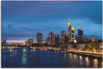 Produktbild von ARTland Leinwandbild Frankfurt Skyline Größe: 90x60 cm