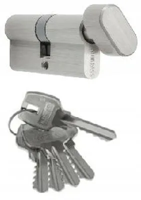 Produktbild von Alubrass Schließzylinder mit Knauf Nickel 45/30 3 Schlüssel