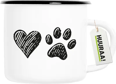 Produktbild von Huuraa Emaille Tasse Herz Tapse 300ml Vintage Campingbecher Geschenkidee