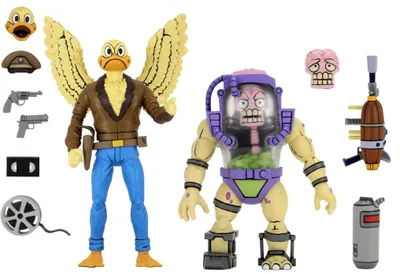 Zdjęcie produktu dla NECA Teenage Mutant Ninja Turtles figurki akcji dwupak Ace Duck & Mutagen Man 18 cm