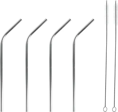 Produktbild von Trinkhalme Strohhalme Edelstahl wiederverwendbar  16 Stck+ 4 Reinigungsbürsten