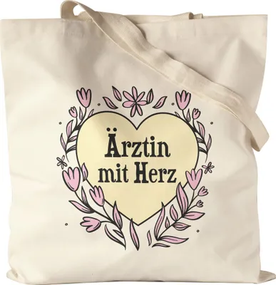 Produktbild von Ärztin mit Herz Jutebeutel Stoffbeutel Canvas Geschenkidee Zum Danke Sagen Beste Ärztin