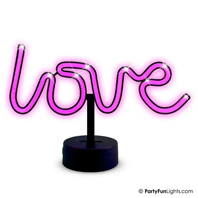 Produktbild von PartyFunLights – LED-Neon-Lampe „Love“ – LOVE – rosa – mit USB-Anschluss und Batterien