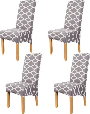 Produktbild von Stretch Stuhlhusse 4 pcs, Parsons Stuhl Slipcover-Stuhlbezüge für Speisesaal, Grau BTC01