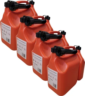 Produktbild von 4er Set: 2,5 + 6,0 L Kombi Kanister Benzin Öl, Kraftstoffkanister, Benzinkanister Motoröl UN-Zulassung