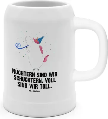 Produktbild von Mr. & Mrs. Panda Krug Einhorn Party - Weiß - Geschenk, Seidel, Humpen, Konfetti, Alkohol, Deko, Bierbecher, Fest, Geburtstag, Club, Steinkrug, Bier