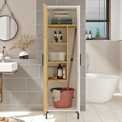 Produktbild von Skye Decor, Dy1-Wk, Mehrzweckschrank, Nussbaum, 100 % MELAMINBESCHICHTETE SPANPLATTEN, 50,4 x 35,7 x 165 cm