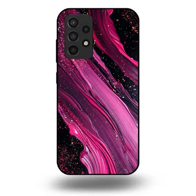 Produktbild von Smartphonica Handytasche passend für Samsung Galaxy A52 mit Marmordruck - TPU Rückseite Hülle Marmor Design - Lila Pink