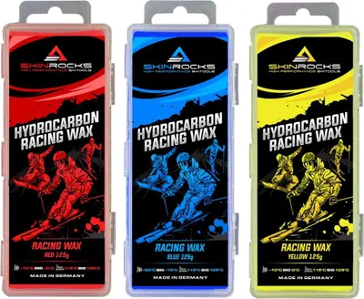 Obrázok produktu pre SkinRocks Hydrocarbon Racing Wachs Mix Ski LL Snowboard Wax Red-Blue-Yellow 375g