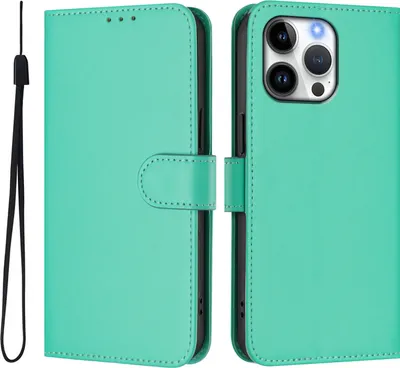 Produktbild von Mobigear Urban Wallet iPhone 16 Pro Max Hülle Klapphülle Geldbörse - Grün