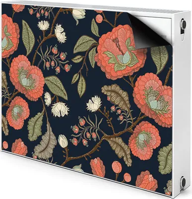 Produktbild von Magnet Radiator Magnet Mat Heizkörperverkleidung Heizkörper-Abdeckung Heizung 100x60 cm  - Retro, Blumen