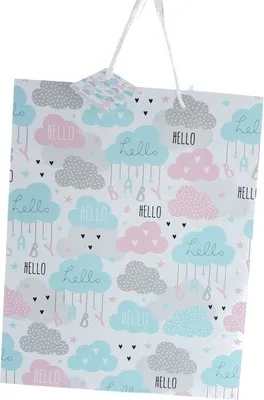 Produktbild von Geschenktasche Hello Baby - ca. 26 x 12,5 x 32 cm