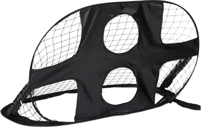 Produktbild von Relaxdays Pop Up Tor mit Torwand, 2in1, faltbares Fußballtor, Garten, HBT: 80x120x85 cm, Kindertor mit Tasche, schwarz