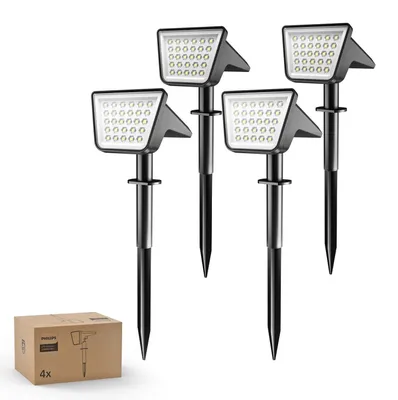 Produktbild von Philips Sockel-/Wegeleuchten, Schwarz, Kunststoff, III, Modern, Garten, Terrasse, Tag-/Nachtsensor
