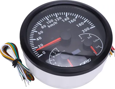 Produktbild von 110 mm GPS-Kilometermesser 0 bis 200 km/h multifunktional 8000 U/min Tachometer E-1/4-1/2-3/4-F-Kraftstoffspiegel-Gauge mit Kurvensignalen für RVS Yachts Trucks Schwarzes Zifferletz CXA097B