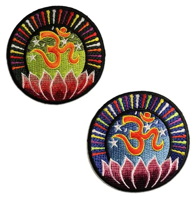 Obrázek produktu pro Symbol Om Spiritual Meditation - záplata, nažehlovací, nažehlovací, aplikace, záplata, záplata, nažehlovací, velikost: Ø 8 cm