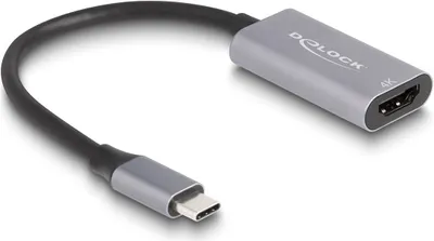 Produktbild von Delock - Highspeed - Videoadapter - 24 pin USB-C männlich zu HDMI weiblich - 15 cm - Grau/Schwarz - unterstützt 4K 60 Hz (4096 x 2160), HDR-Support, DP Alt Modus-Support