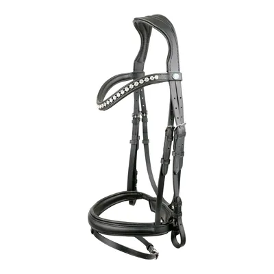 Produktbild von Kieffer Trensenzaum Essentials Xia schwarz mit gepolstertem Genickstück, Größe Pferd:Warmblut