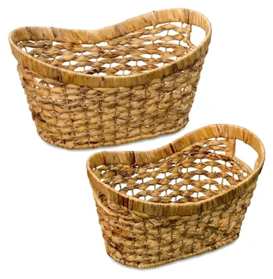 Aufbewahrungskörbe aus Wasserhyazinthe, 2er-Set, 2 Größen