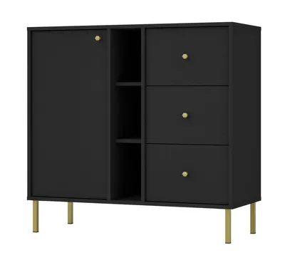 Produktbild von IROS 2 Kombi-Kommode – Graphitschwarz/Gold