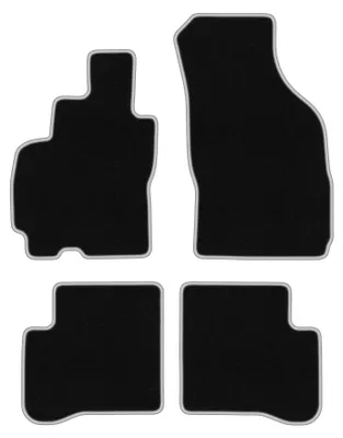 Produktbild von Fußmatten Automatten Velours Schwarz/Silber für Hyundai Atos 1997-2008 Set 4-tlg