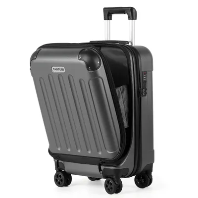 Produktbild von Hartschalen-Trolley ABS Handgepäck Koffer Rollkoffer Reisekoffer Hartschalenkoffer, mit 4 Rollen 360° Große Kapazität Trolley