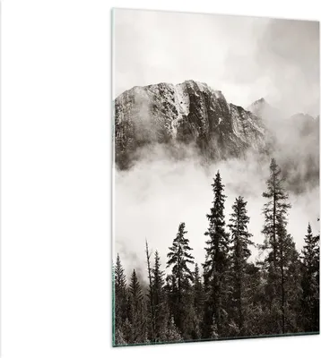 Produktbild von Bilder auf glas - Einteilig - Nebel Berg Wald - 80x120cm - Glasbilder - Wandbilder - Bilder - zum Aufhängen bereit - Wanddekoration aus Glas - Glas Bilder - Wandbild auf Glas - GPA80x120-4936