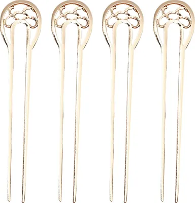 Produktbild von 4 Stück U-förmige Haargabel im chinesischen Stil, leichte Legierung, rutschfest, für langes, dickes Haar, Hochsteckfrisur, Dutt, französische Haarnadel, Haarschmuck für Frauen und Mädchen
