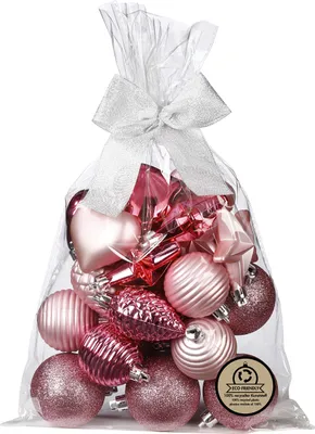 Produktbild von Weihnachtskugeln und Formen Kunststoff 5-7cm 30er Set - Rosa Mix