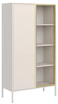 Image de Selsey Velveto – Vitrine à deux portes avec façade vitrée, 90 cm, cachemire