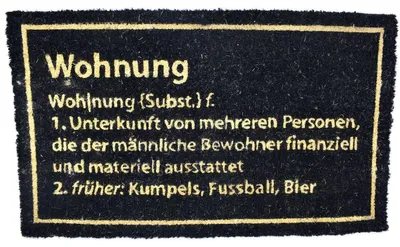 Produktbild von Schmutzfangmatte Wohnung 75 x 45 cm Rückseite gummiert Fußmatte Kokos