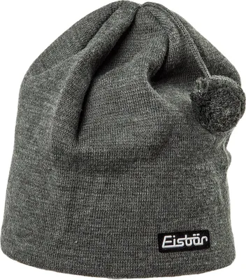 Zdjęcie produktu dla Czapka Eisbär dla mężczyzn Adam Pompon mała czapka narciarska jednolita z logo – wybór kolorów / kolor: szary